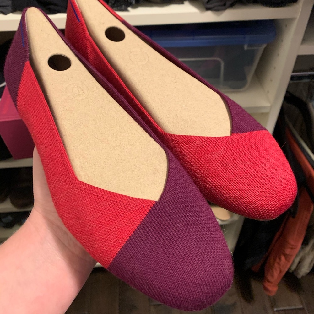 Rothy's Red and Purple Flats Cherry Violet Marta Ferri flats- worn 4 times only